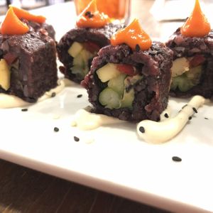 Vegan Sushi with Forbidden Rice: sweet, savory and spicy! at VegeNation in Henderson
