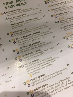 Menu  at Burgreens - Plaza Indonesia in 