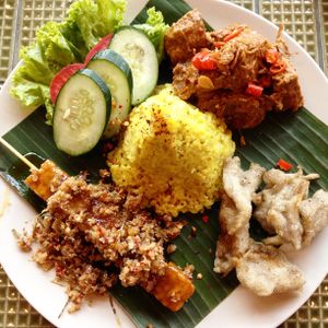 Vegan rendang platter. at Burgreens - Pondok Indah in Jakarta