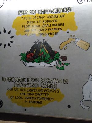 Mission statement at Burgreens - Pondok Indah in Jakarta