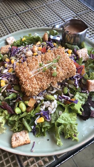 Barley quinoa salad with tofu katsu at Burgreens - Pondok Indah in Jakarta