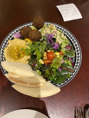 Falafel salad  at Hummus Kitchen at Parnas Mall in Seoul