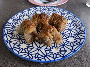 Mostly pastry. Wasn't sure what these were. at VegaNarsist - Nişantaşı in Istanbul