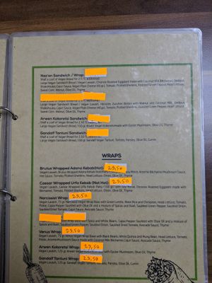 Uploading the menu in 2020. Uploaded by: Upen. at VegaNarsist - Nişantaşı in Istanbul