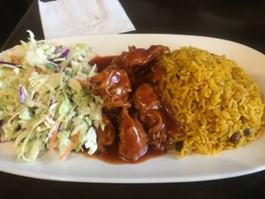 BBQ "chicken" plate (soy "chicken") at Earth to Us  in Durham