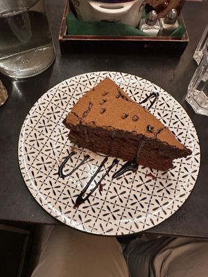 Chocolate cake at Cafe Bar 67 in Athens