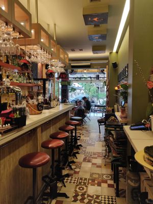 Interior at Cafe Bar 67 in Athens