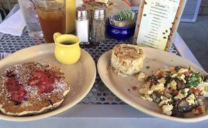 Tofu scramble and pancakes  at Snooze - Larimer St in Denver