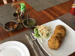 Potato cakes with dips  at Golden Paradise in Phuket