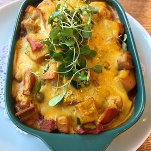 Vegetable Casserole with Vegan Cheese at ZeroGo in Beijing