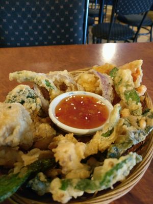 chefs special, vegetable fritters  at Madame K's Vegetarian - Williamstown in Williamstown