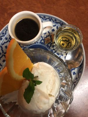 Ice cream, organic espresso & frangelico - delicious!! at Madame K's Vegetarian - Williamstown in Williamstown