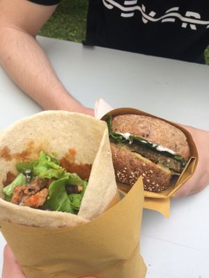 Veg kebab and bormio breeze burger at UMAMI - Natura Golosa Food Truck in Dolo
