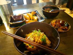 veggie lunch set at Shan Kitchen in Yangon