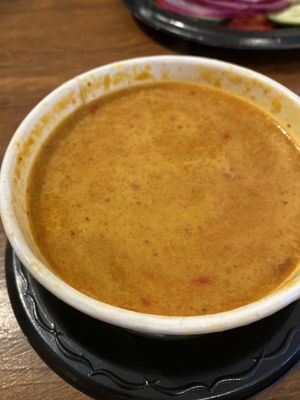 Coconut pumpkin curry soup, special happens to be vegan at Passion Pie Cafe in Truth Or Consequences