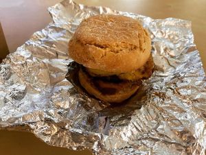 Breakfast sandwich! at Sea Salt & Cinnamon in Muncie