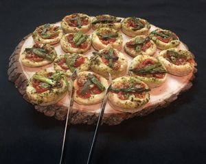 Tomato + asparagus tarts! at Sea Salt & Cinnamon in Muncie