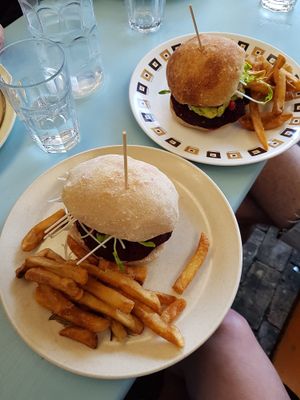 Beet burgers at Okere Falls Store in Rotorua