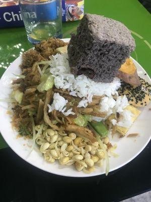 Be careful how much you eat! at Bencao Yushan in Beijing