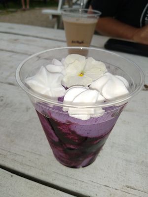 Violet milkshake at MIlky Way Shakes in Austin