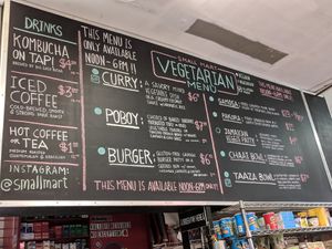 Full green dot means vegan! at Small Mart in New Orleans