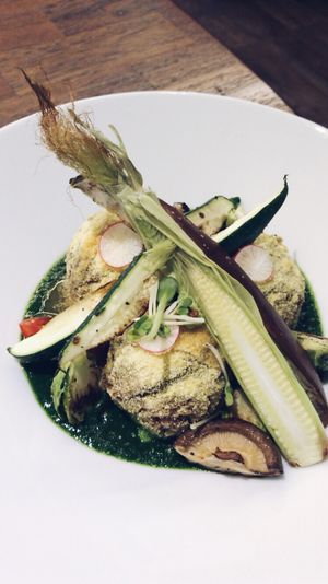 Preserved mustard cabbage risotto balls at Tsai Chi Ya - Vegetable Market - Vegan Project in Taichung