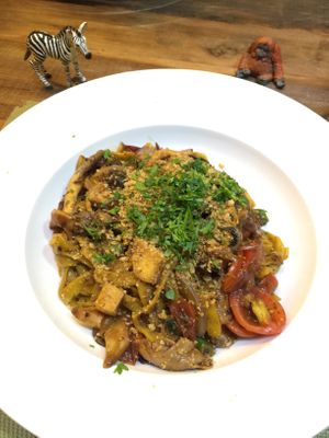 Home made noodle with fresh, local, organic ingredients  at Tsai Chi Ya - Vegetable Market - Vegan Project in Taichung