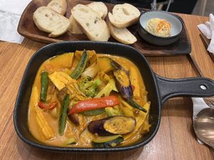 Thai stew with bread had really good flavor   at VegFarm - Wú Guójiè Shū Shí in Taichung