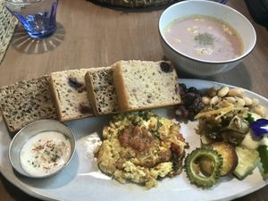 I love their bread plate…and it’s gluten free! at Niceness in Nago