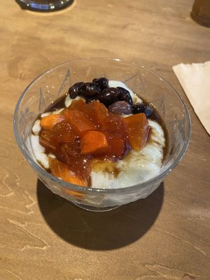 Rice pudding and persimmon   at Niceness in Nago