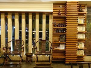 interior decor  at Veggie Mind Cafe in Xiamen