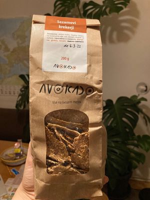 Sesame crackers from their store  at Avokado in Koper