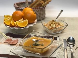 Pumpkin soup at Avokado in Koper