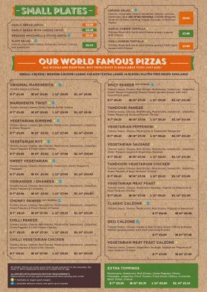 Pizza Menu  at Mr Singh's in Wolverhampton
