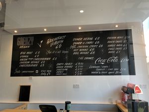Menu board - all vegan! at Greazy Vegan in Cardiff
