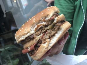 Tastes just like a Big Mac. Unreal! at Greazy Vegan in Cardiff