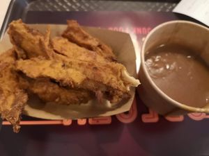 Southern Fried "Chicken" with gravy at Greazy Vegan in Cardiff