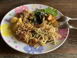 Vegan food from the buffet at Elephant Nature Parkk  at Elephant Nature Park in Chiang Mai