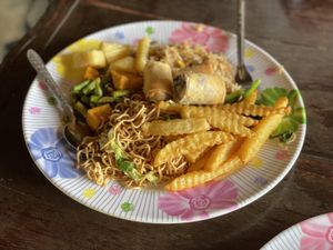 Vegan food from the buffet at Elephant Nature Park  at Elephant Nature Park in Chiang Mai
