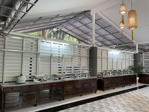 The buffet at Elephant Nature Park  at Elephant Nature Park in Chiang Mai