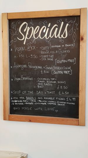 Specials at Plantbase Cafe in South West London