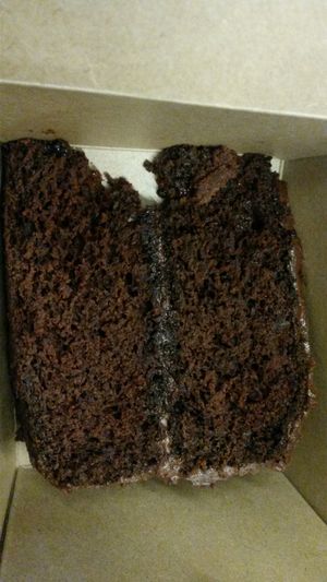 Chocolate cake at Plantbase Cafe in South West London