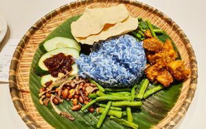 Rendang Blue Pea Nasi Lemak Rice at Grove Cafe 素林 - Paya Lebar in Central Singapore