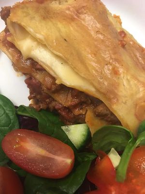 Soya Lasagne  at Castle Inn in Criccieth