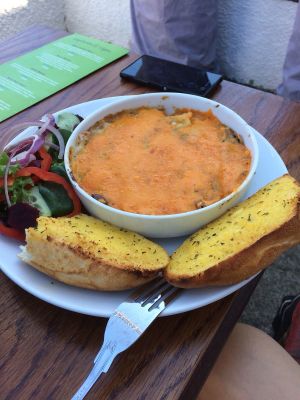 Vegan lasagne at Castle Inn in Criccieth