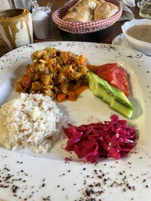 Veg clay pot open  at Silk Road Cafe and Restaurant in Goreme
