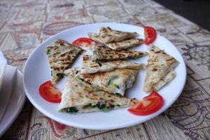 Spinach gozleme at Silk Road Cafe and Restaurant in Goreme