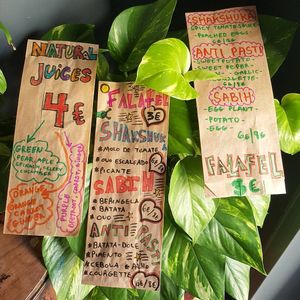 Menu at Farm Food Ink Cafe in Lisbon