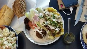 Sabih (eggplant) at Farm Food Ink Cafe in Lisbon