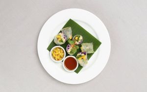 Tempeh rice paper rolls at Booster Deli & Cafe in Phuket